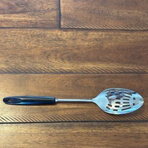 Vintage EKCO Slotted Spoon with Black Handle